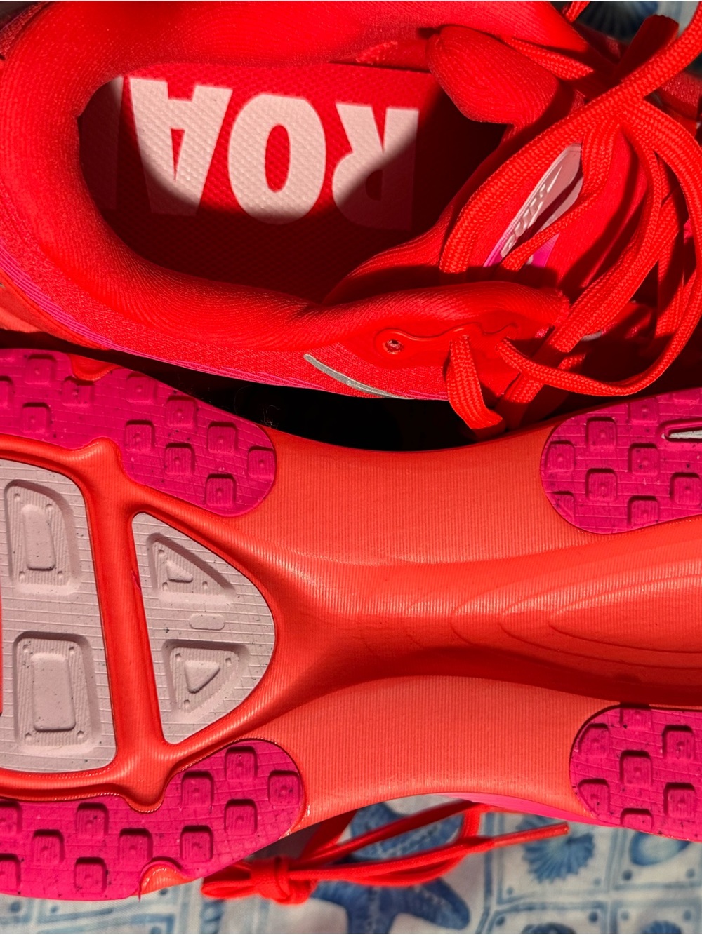 Nike Women's Red and Hot Pink Performance Running Shoes - Picture 4 of 5